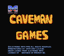 Caveman Games title screenshot
